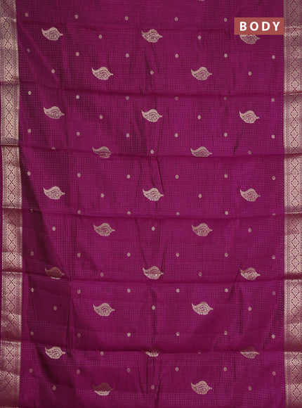 purple semi raw silk with matching neck piece