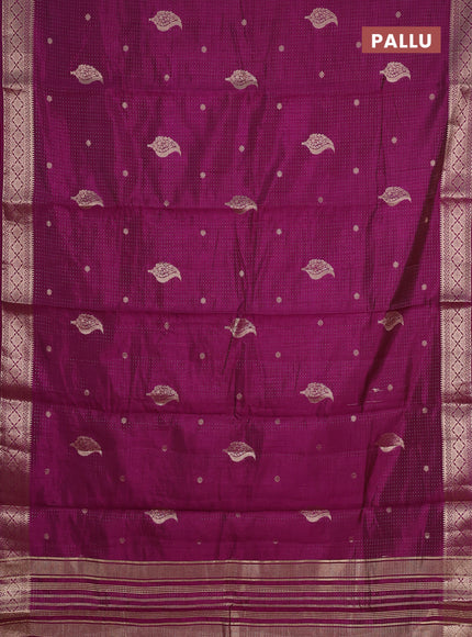 purple semi raw silk with matching neck piece