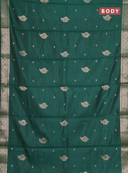 bottle green semi raw silk with matching neck piece