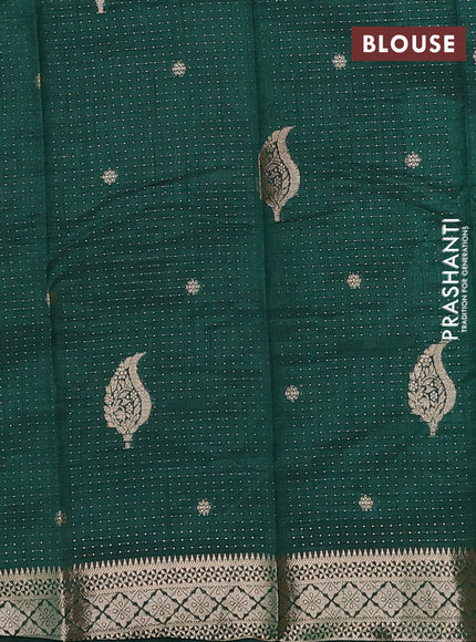 bottle green semi raw silk with matching neck piece