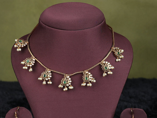 sandal semi raw silk with matching neck piece