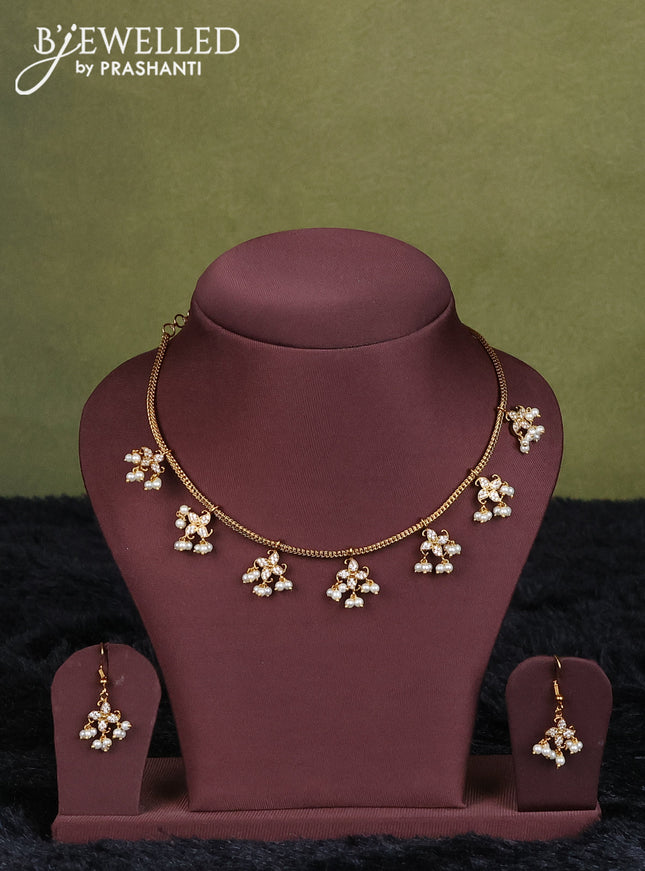 navy blue semi raw silk with matching neck piece