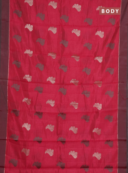 pink semi raw silk with matching neck piece