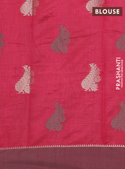 pink semi raw silk with matching neck piece