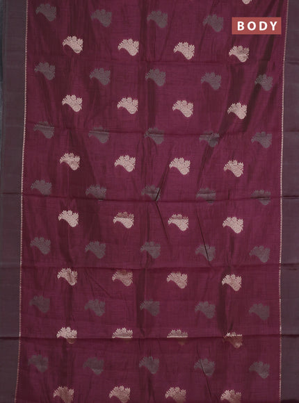 wine semi raw silk with matching neck piece