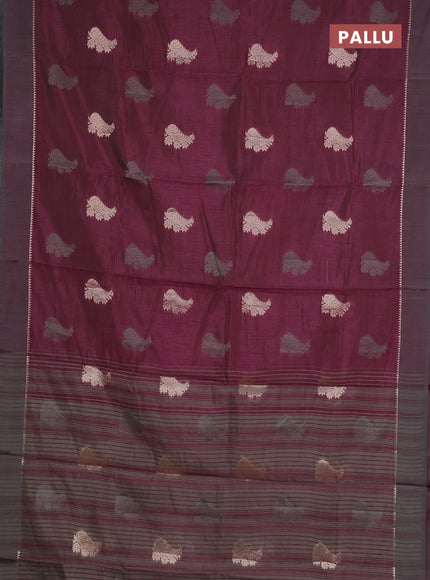wine semi raw silk with matching neck piece