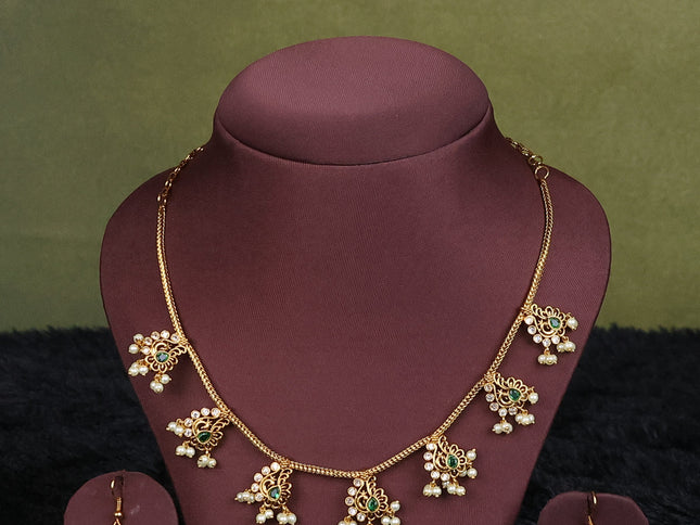 lime yellow semi raw silk with matching neck piece