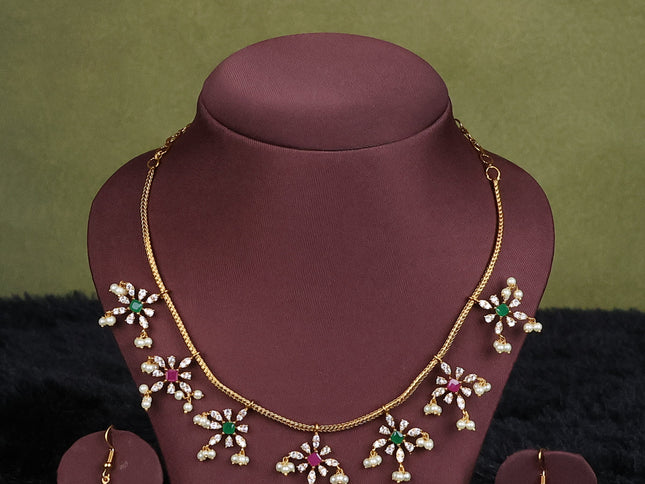 maroon semi raw silk with matching neck piece