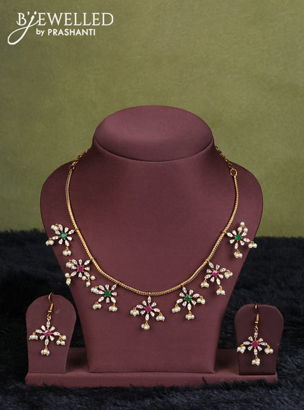 maroon semi raw silk with matching neck piece