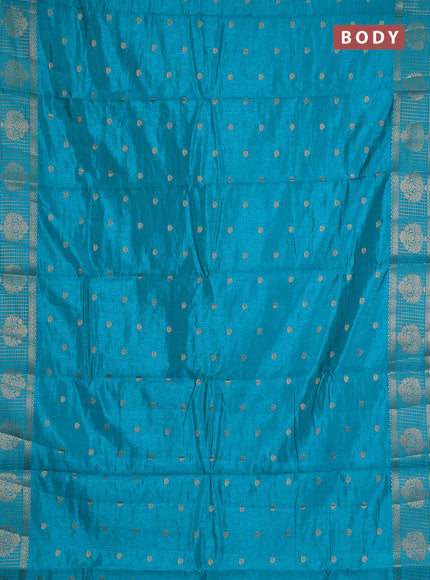 teal green semi raw silk with matching neck piece