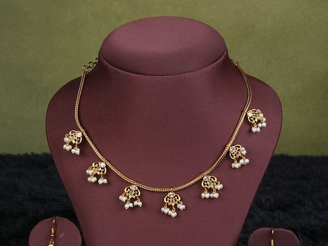 maroon semi raw silk with matching neck piece