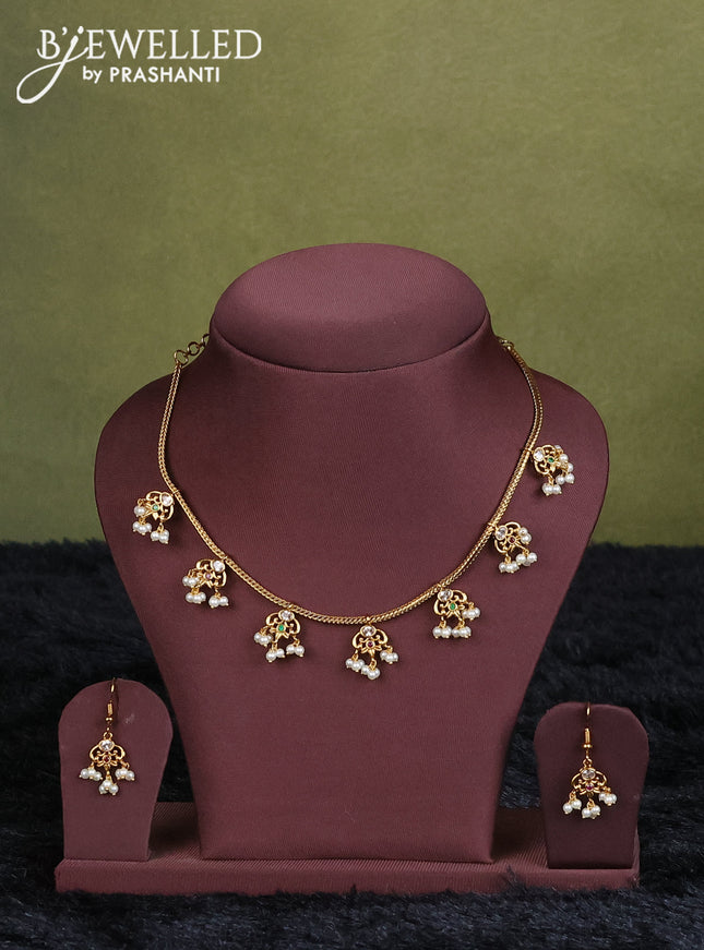 maroon semi raw silk with matching neck piece