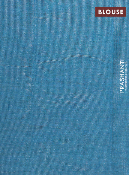 cs blue semi raw silk with matching neck piece