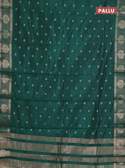 bottle green semi raw silk with matching neck piece