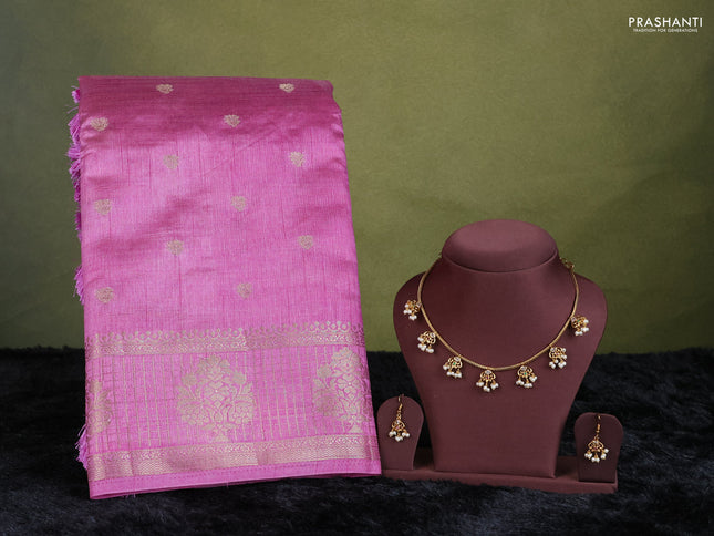 lavender semi raw silk with matching neck piece