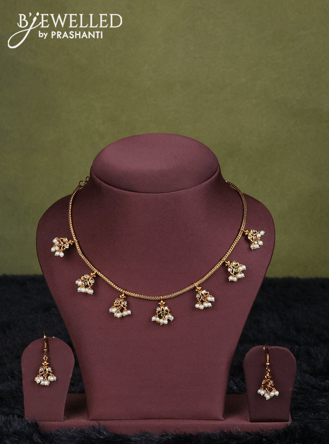 navy blue semi raw silk with matching neck piece