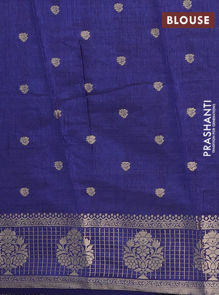 navy blue semi raw silk with matching neck piece