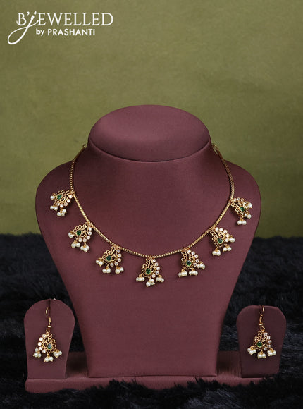 mustard yellow semi raw silk with matching neck piece