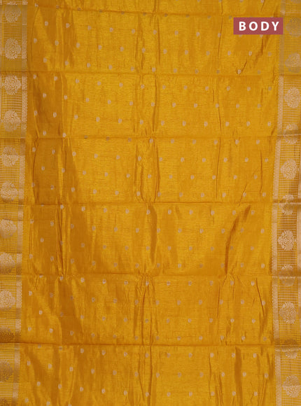 mustard yellow semi raw silk with matching neck piece