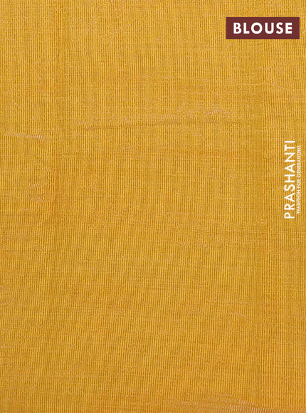 mustard yellow semi raw silk with matching neck piece