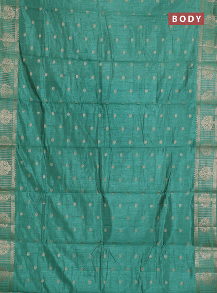 green semi raw silk with matching neck piece