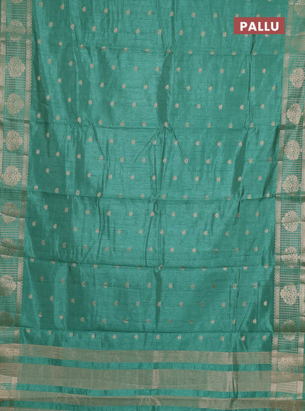 green semi raw silk with matching neck piece