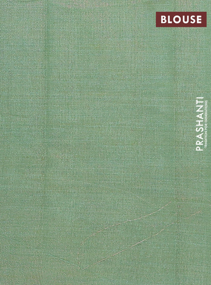 green semi raw silk with matching neck piece