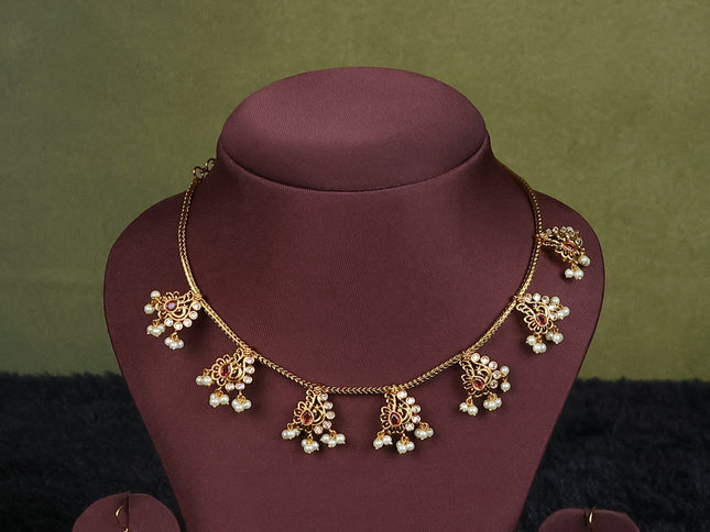 sandal semi raw silk with matching neck piece