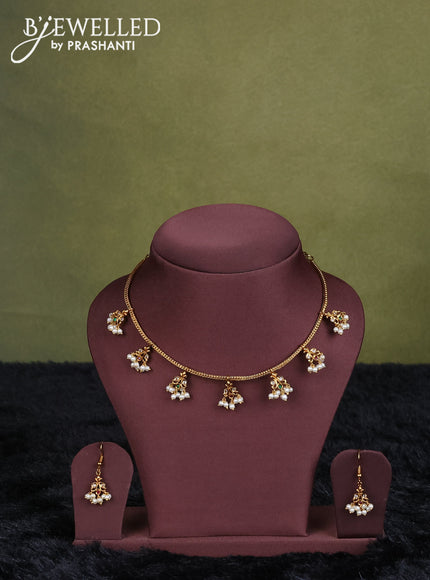maroon semi raw silk with matching neck piece