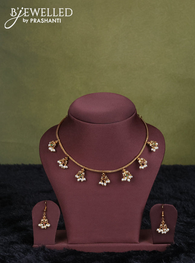 maroon semi raw silk with matching neck piece