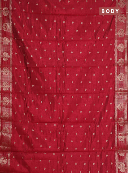 maroon semi raw silk with matching neck piece