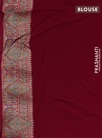 Banarasi georgette saree red with allover bhandhani prints & meenakari buttas and long meenakari border