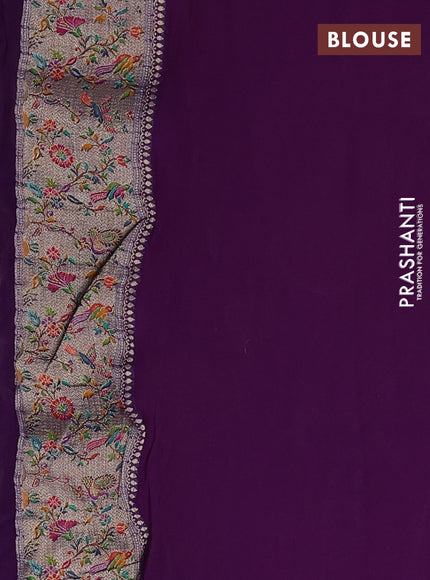 Banarasi georgette saree purple with allover bhandhani prints & meenakari buttas and long meenakari border