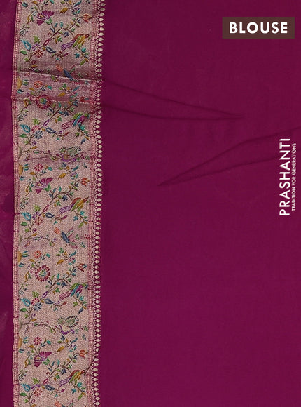 Banarasi georgette saree pink with allover bhandhani prints & meenakari buttas and long meenakari border