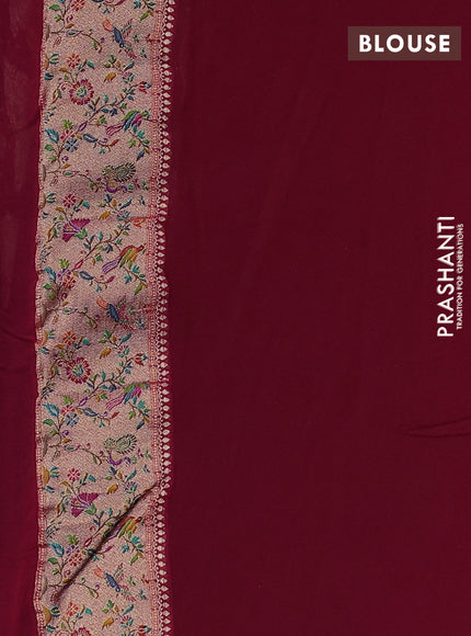 Banarasi georgette saree red with allover bhandhani prints & meenakari buttas and long meenakari border
