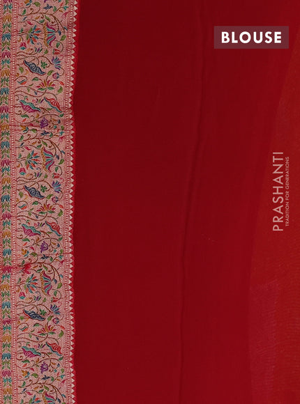 Banarasi georgette saree mustard yellow with allover bhandhani prints & meenakari buttas and long meenakari border