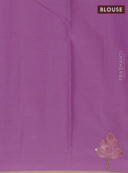 Kota saree pink with allover hand paints & kantha stitch work and zari woven piping border