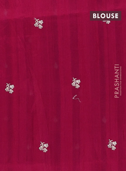 Semi raw silk saree pink with embroidery buttas and embriodery border