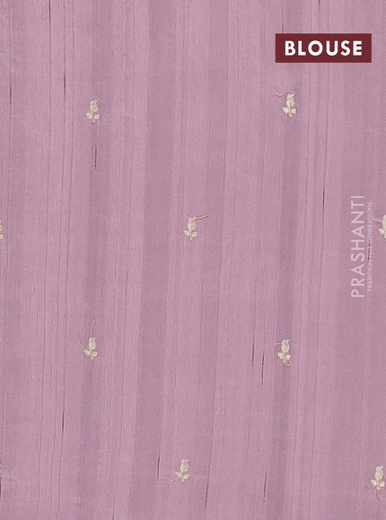 Semi raw silk saree pastel pink with embroidery buttas and embriodery border