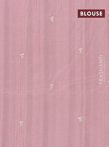 Semi raw silk saree peach shade with embroidery buttas and embriodery border