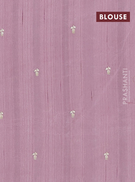 Semi raw silk saree pastel pink with embroidery buttas and embriodery border