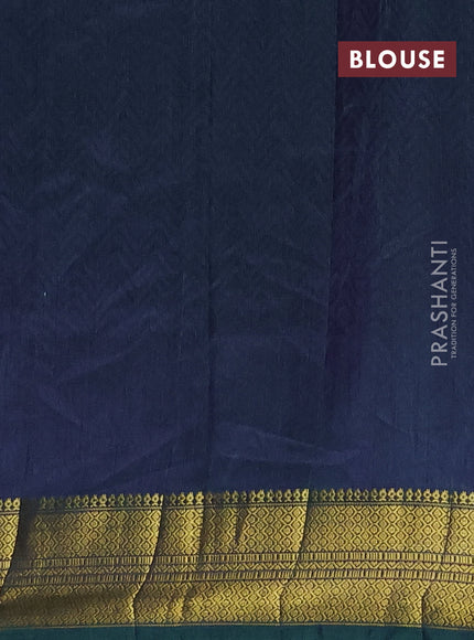 Semi tussar saree peacock green and peacock blue with allover patola prints and zari woven border