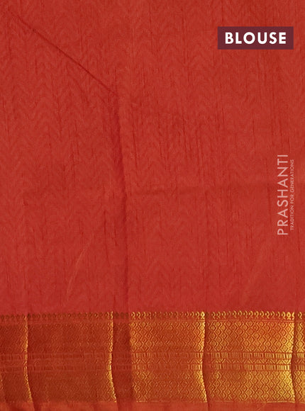 Semi tussar saree rust shade with allover patola prints and zari woven border