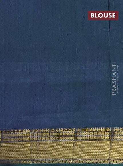 Semi tussar saree dual shade of teal green with allover patola prints and zari woven border