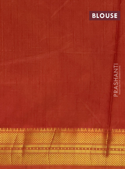 Semi tussar saree mehendi green and dark mustard with allover ikat prints and temple design zari woven border