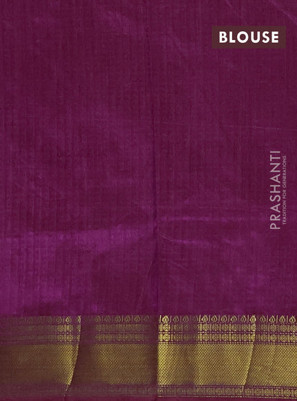 Semi tussar saree pink and purple with allover zigzag ikat prints and zari woven border
