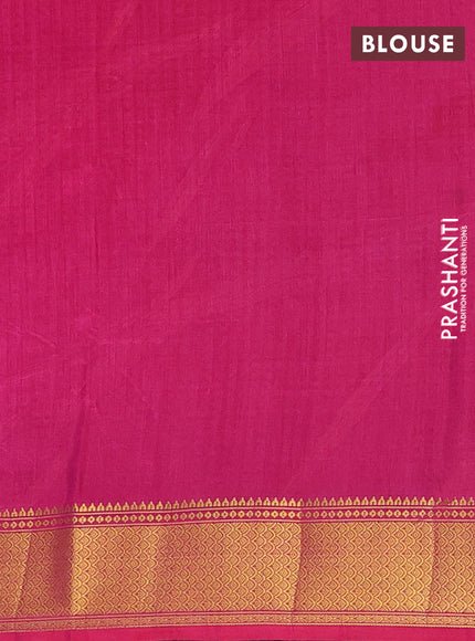 Semi tussar saree purple and pink with allover patola prints and zari woven border