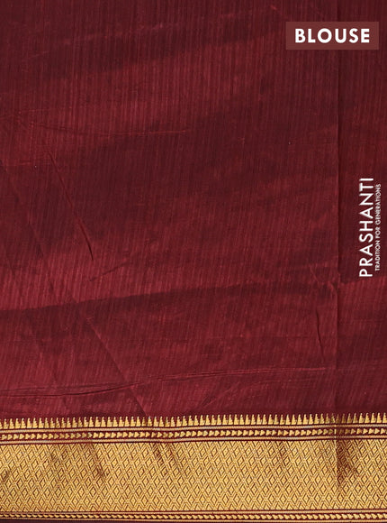 Semi tussar saree black and maroon with allover patola prints and zari woven border