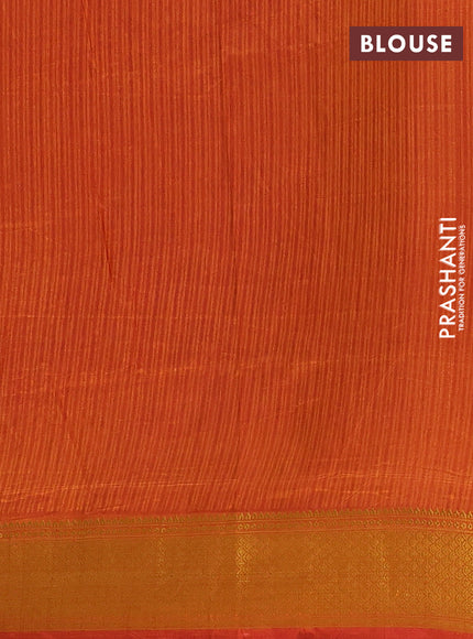 Semi tussar saree pink and rust orange with allover ikat weaves and ikat zari woven border