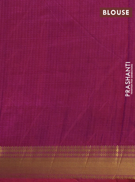 Semi tussar saree pink and purple with allover zigzag ikat prints and zari woven border